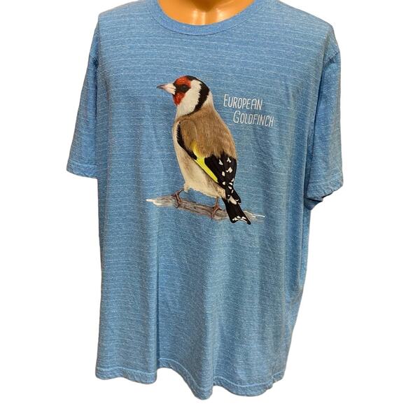 Handmade Other - Upcycled Hand Printed 2XL Ukraine Flag European Goldfinch Slava Ukraini Tee